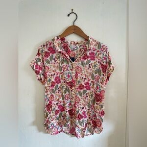 Lucky Brand Pink Floral Button Down Shirt